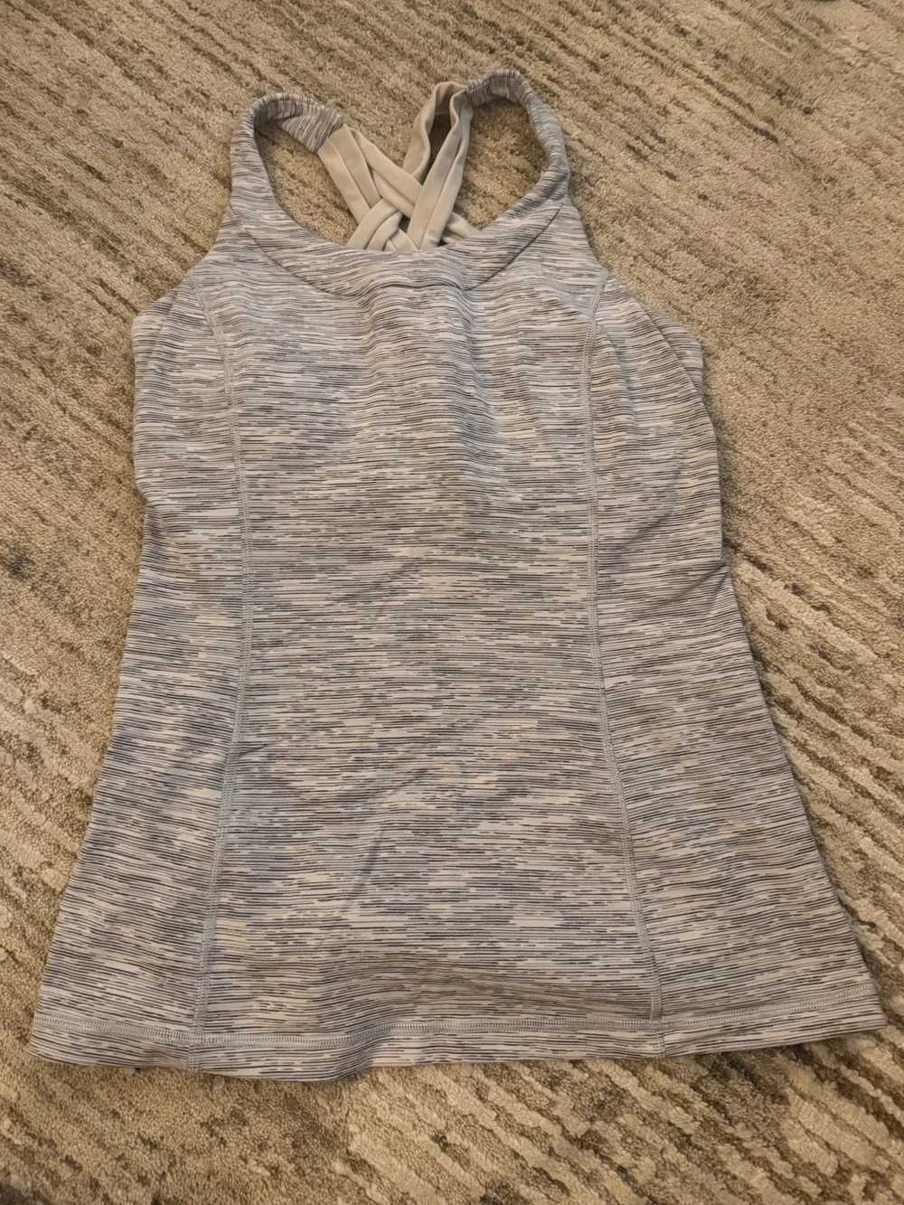 lululemon athletica Light Heathered Gray Cross-Back Tank